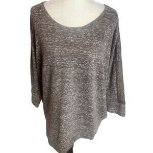 Maurices Half-Sleeve Top Plus Size 3 Gray Lace Accent